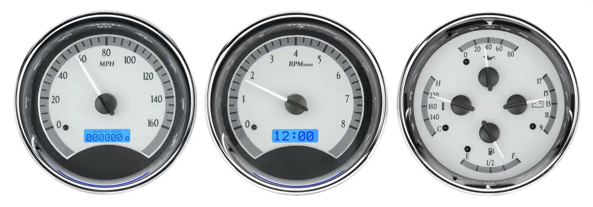 Dakota Digital Vhx-1020-S-B Universal Analog Gauge Kit 1