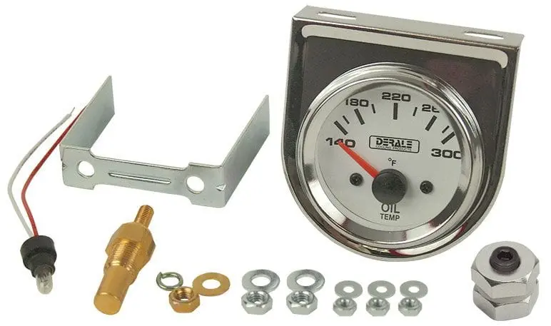 Dp13009 Electric Oil Temperature Gauge – 2-1/16" Black-On-White Backlit Dial 1