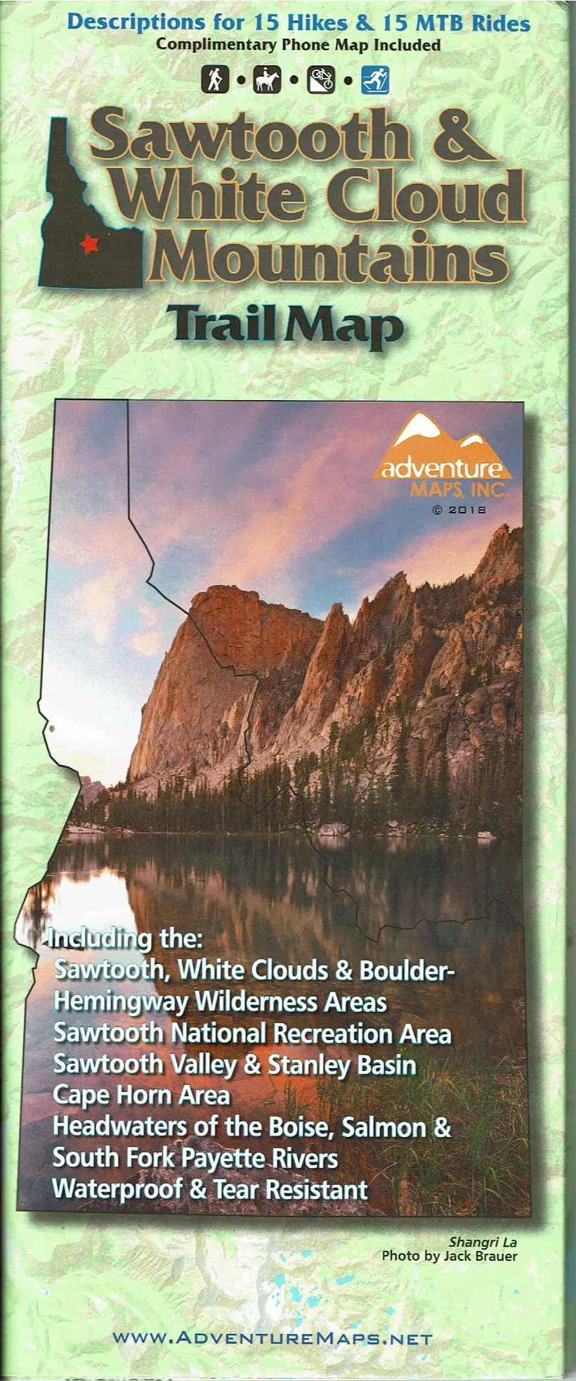 Sawtooth & White Cloud Mountains Trails Map Adventures Map And Jack Brauer 1