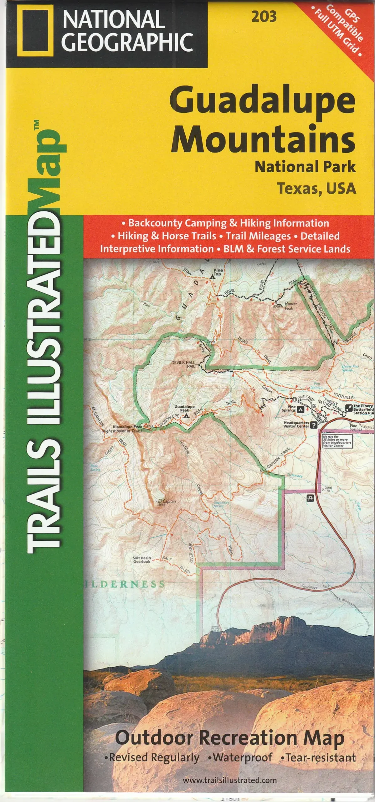 Guadalupe Mountains National Park, Texas, Usa (Trails Illustrated Map 203) 1