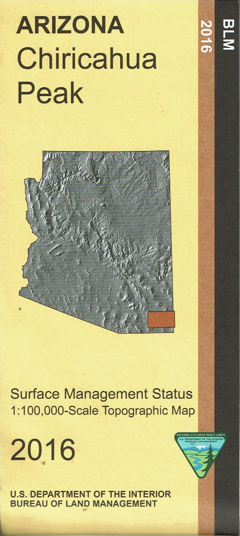 Chiricahua Peak Surface Management Status 1:100,000-Scale Topographic Map 1