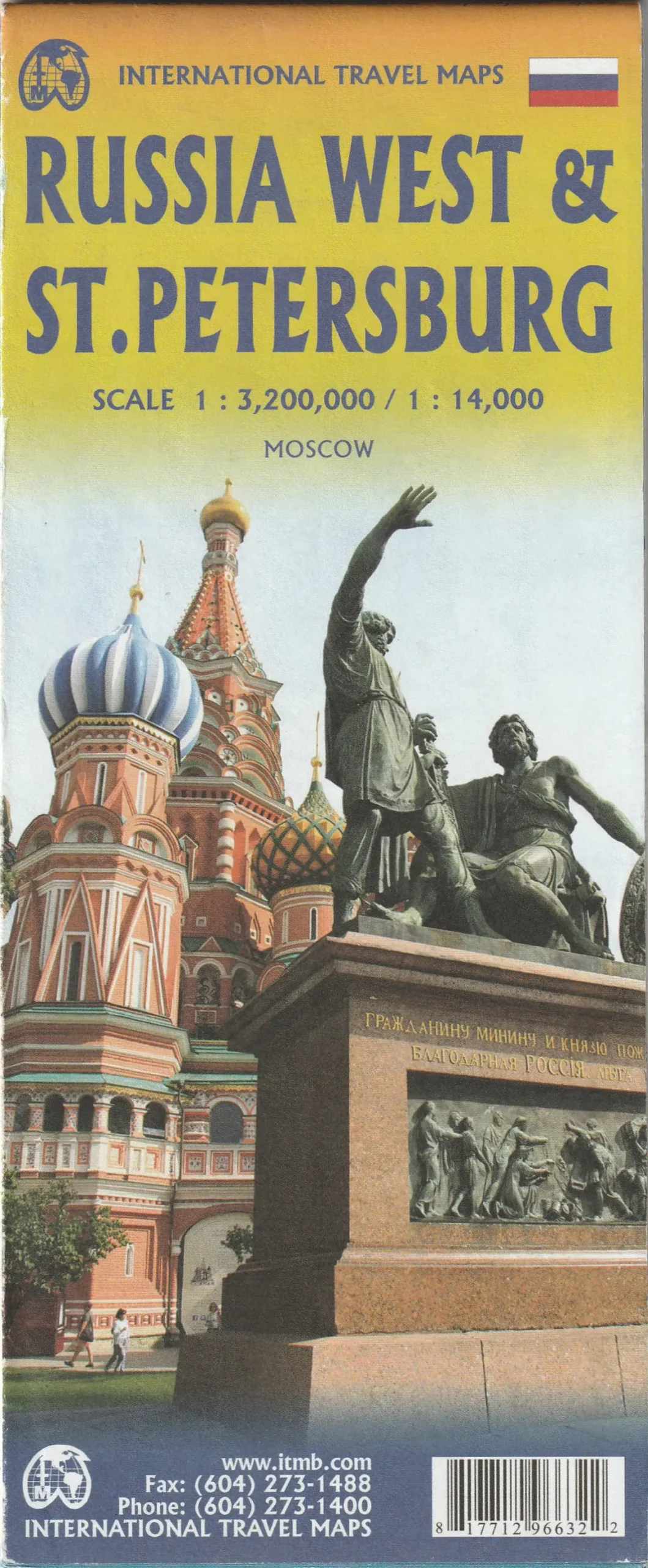 Russia West & St. Petersburg 1:3,2M/1:14K Travel Map Itmb Publishing Ltd 1