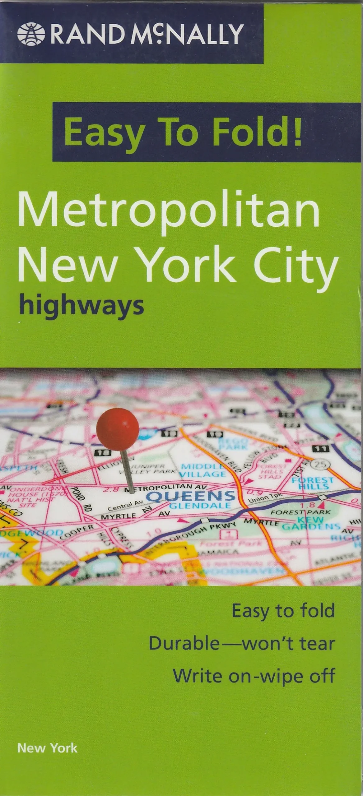 Metropolitan New York City Highways [Map] Rand Mcnally 1