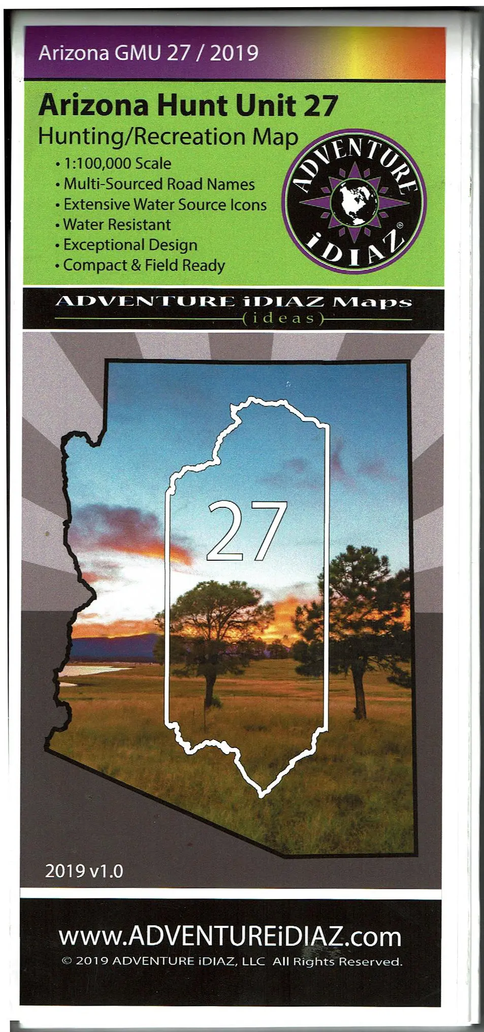 Arizona Hunt Unit 27 Hunting/Recreation Map 1