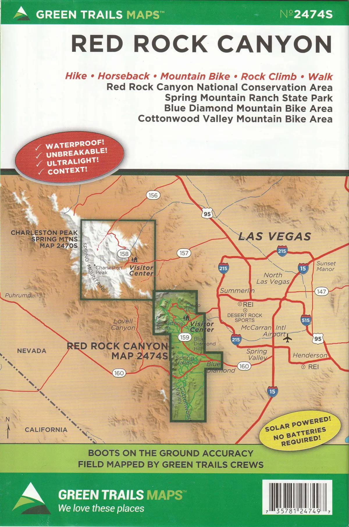 Red Rock Canyon, Nv No. 2474S (Green Trails Maps) [Map] Maps, Green Trails 1