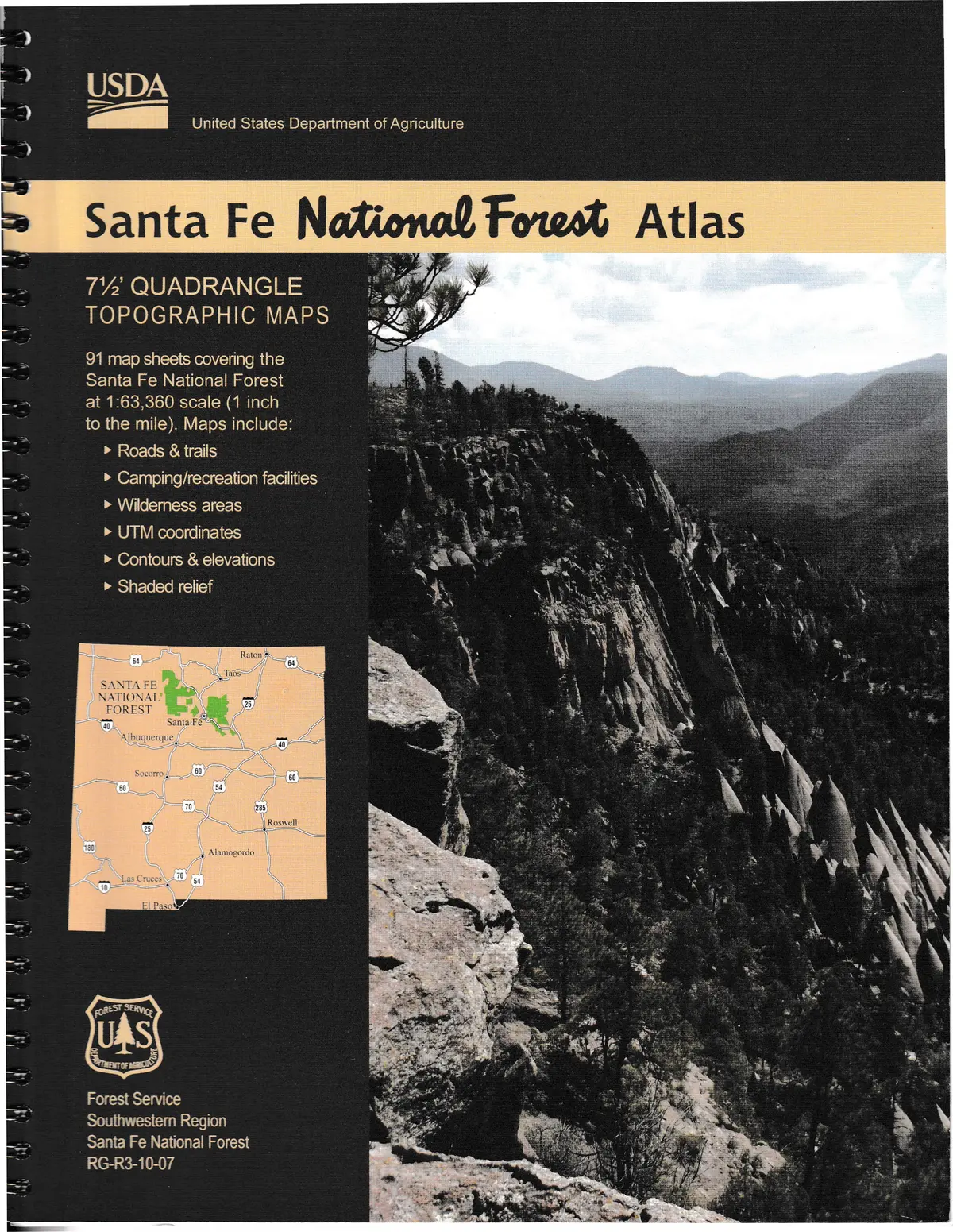 Santa Fe National Forest Atlas (7½' Quadrangle Topographic Maps) [Spiral-Bound] Forest Service Southwestern Region 1