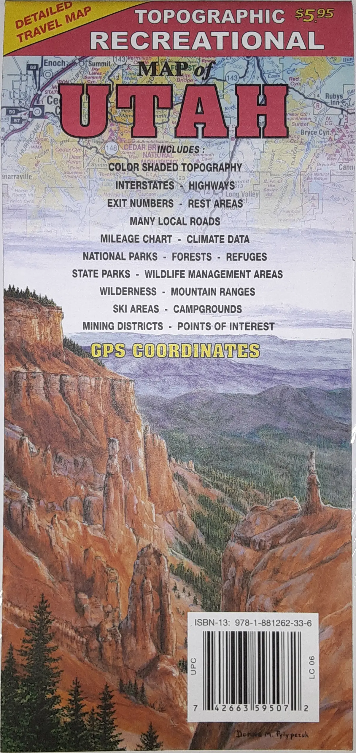 Topographic Recreational Map Of Utah 1