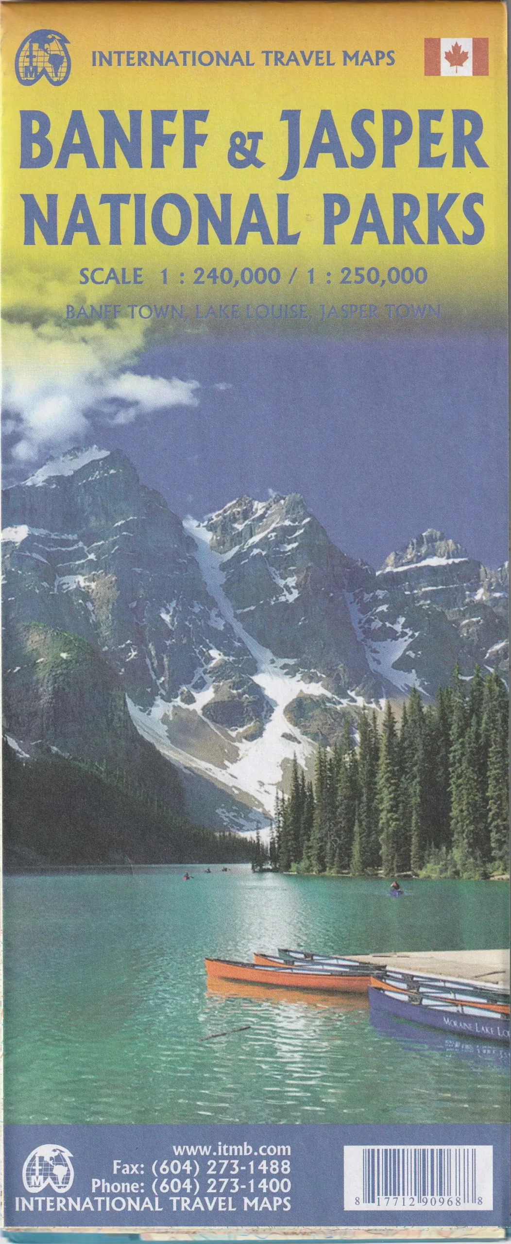 Banff & Jasper Travel Reference Map 1:240,000/1:250,000 1