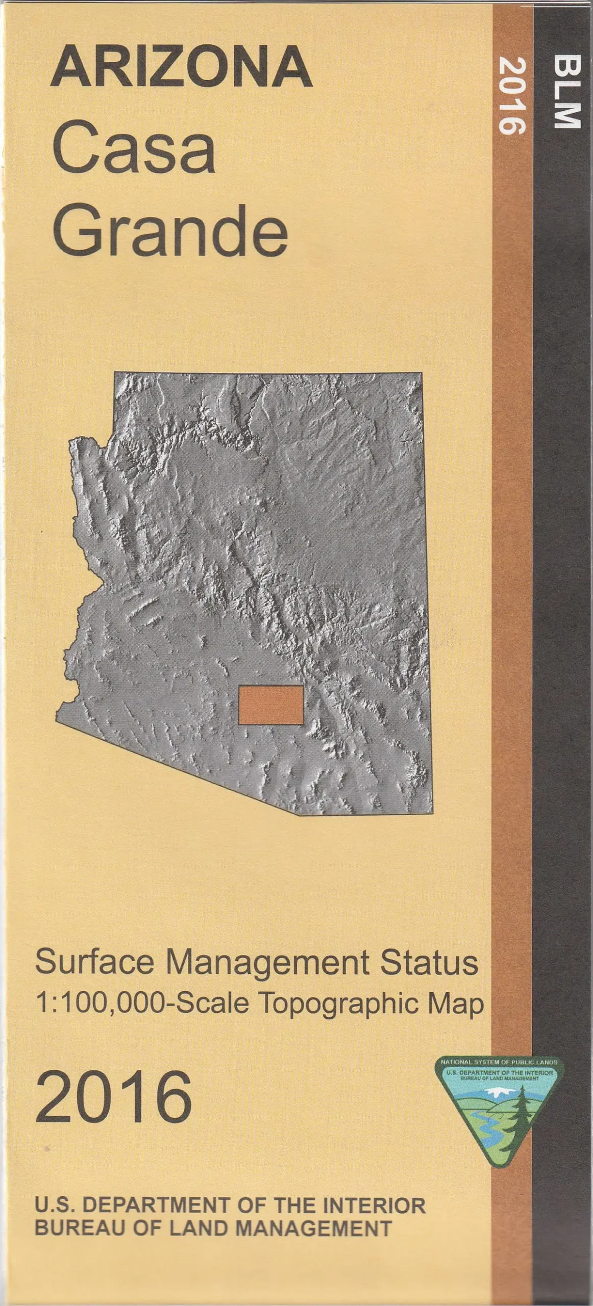 Casa Grande Surface Management Status 1:100,000-Scale Topographic Map (Arizona 60X30-Minute Quadrangle) 1