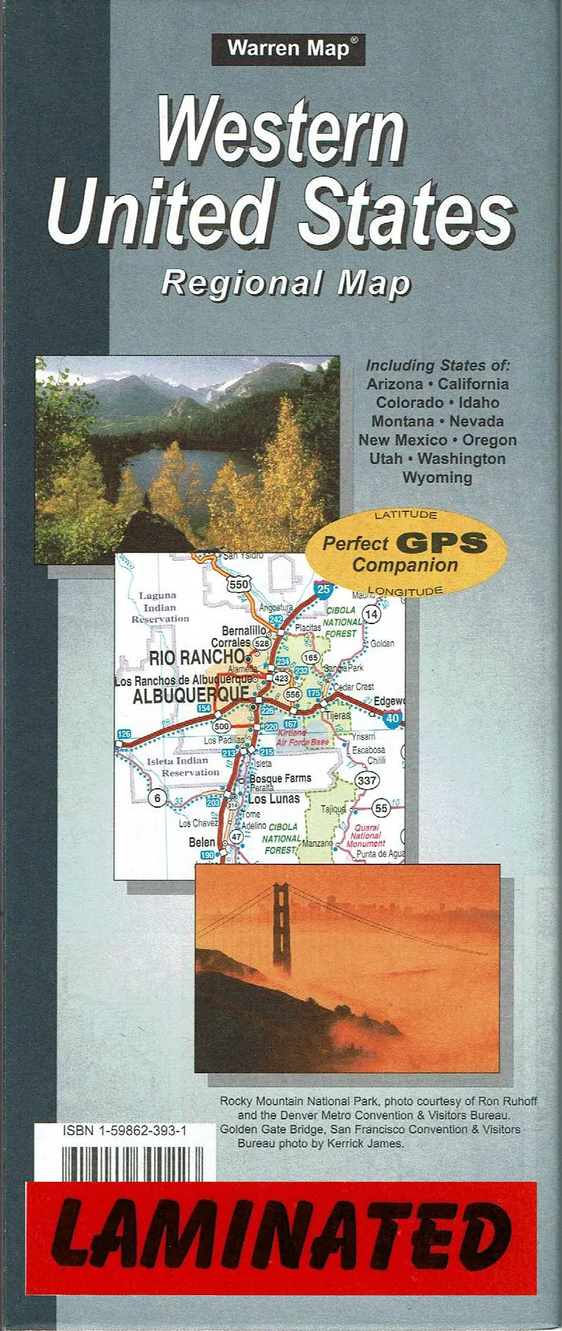 Western United States Regional Map Gloss Laminated 1