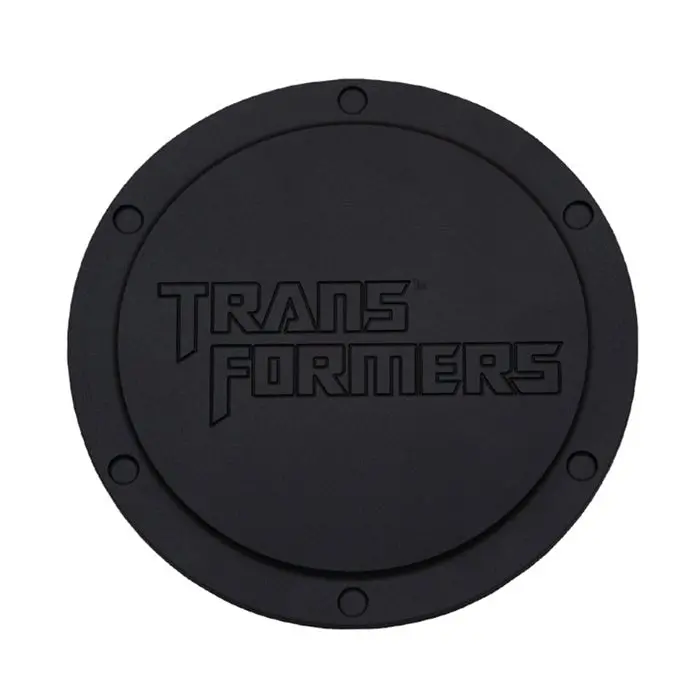 2010-2015 Camaro Fuel Door Billet Aluminum With "Transformers" Logo - Non-Locking Black 1