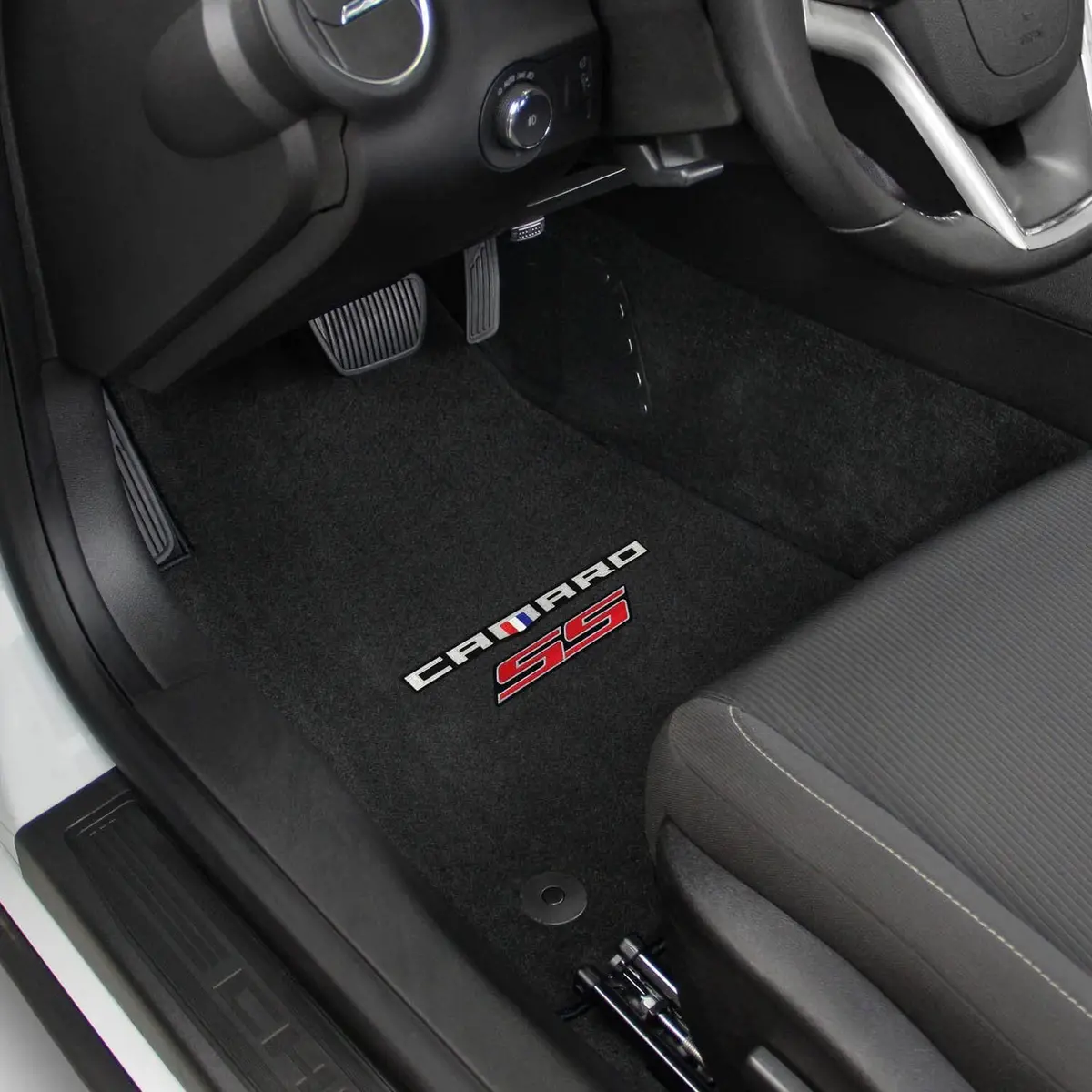 2016-2024 Camaro 2Pc Lloyds Mats Velourtex Camaro : Ebony Ss Red Double Logo 2