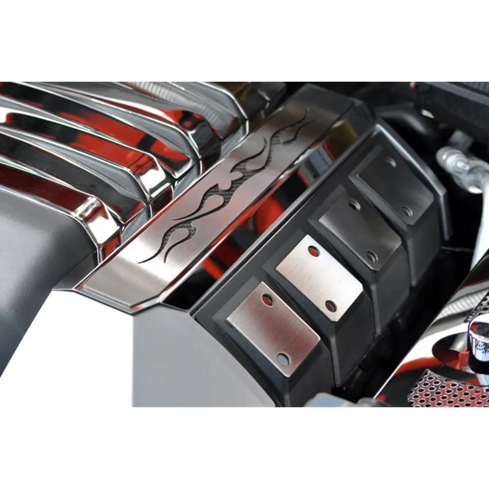 2010-2013 Camaro Stainless Carbon Fiber "Tribal Flame"" Factory Fuel 1"