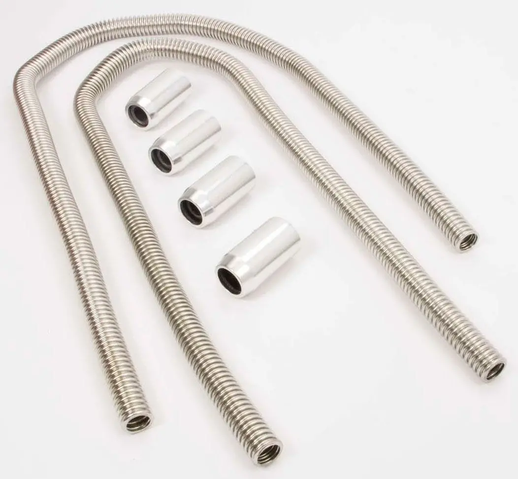 Stainless Radiator Hose Kit With Chrome End Caps – 44" Length (Rpcr7314) 1