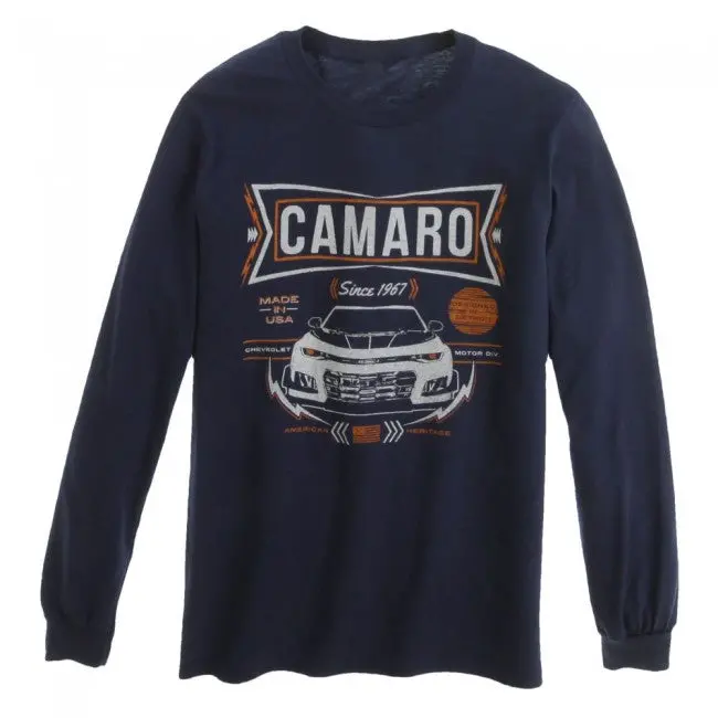 Camaro American Heritage Long Sleeve Tee : Navy Blue 1