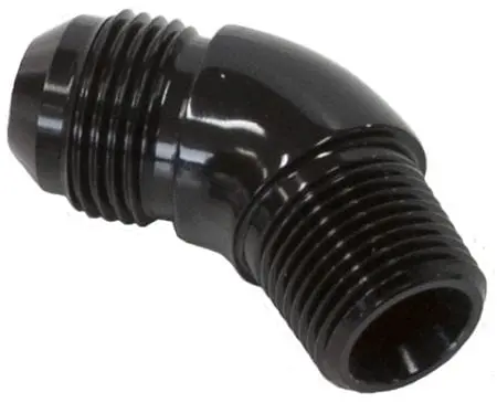 45° Npt-To-An Full-Flow Adapter – 1/4" Npt To -4 An, Black Anodized (Af523-04-04Blk) 1
