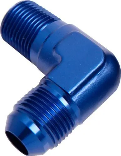 90-Degree Npt To Male Flare Adapter: 3/8" Npt To -8An Fitting (Af822-08) 1