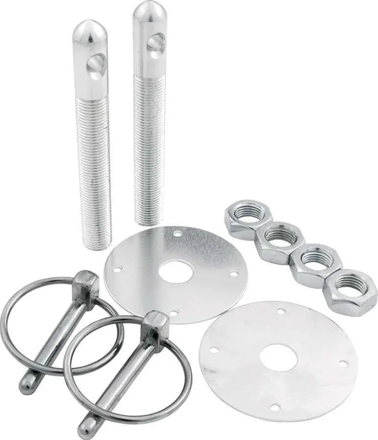 Allstar All18500 Heavy-Duty Hood Pin Kit With Billet Aluminum Hardware 1