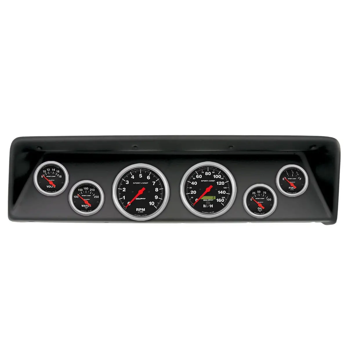 Autometer Sport-Comp Analog Gauge Cluster – 3-3/8" Dials, White Face, Part #2112-11 1